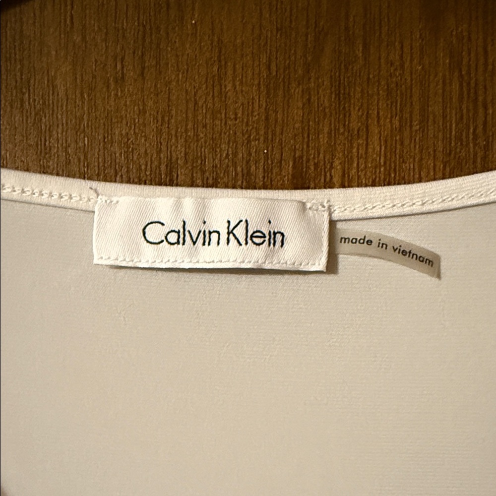 Calvin Klein Cream Drape Neck Blouse - Picture 2 of 3